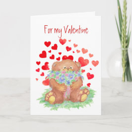 Valentine Teddy Bären Blume Liebe Sie für immer Feiertagskarte