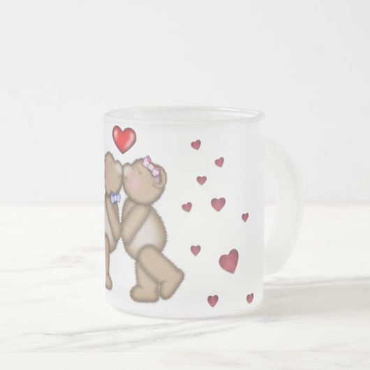 Valentine Teddy Bären Mattglastasse (VorderseiteRechts)
