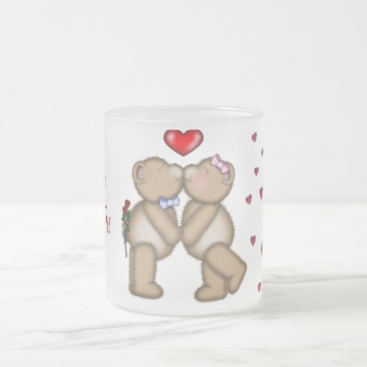 Valentine Teddy Bären Mattglastasse (Mittel)
