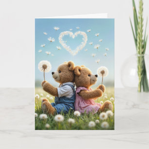 Valentine Teddy Bären mit Herzleuchter Karte