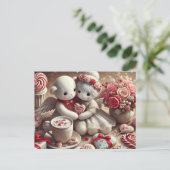Valentine Teddy Bären Postkarte (Stehend Vorderseite)
