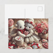 Valentine Teddy Bären Postkarte (Vorne/Hinten)