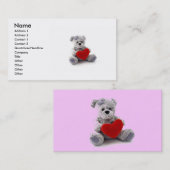 Valentine Teddy Bear Business Card Visitenkarte (Vorne/Hinten)