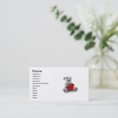 Valentine Teddy Bear Business Card Visitenkarte (Stehend Vorderseite)