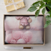 Valentine Teddy Bear Holding Pink Balloons Seidenpapier (Geschenk)