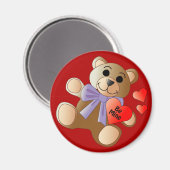 Valentine Teddy Bear Magnet (Vorderseite/Rückseite)
