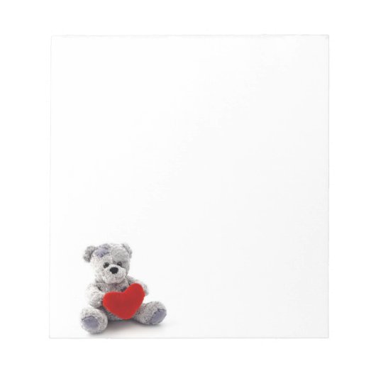 Valentine Teddy Bear Notepad Notizblock (Vorderseite)