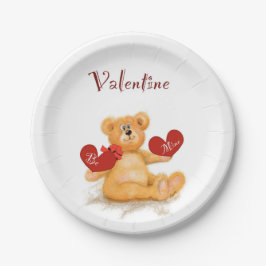 Valentine Teddy Bear Party Plate Pappteller