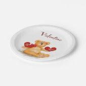 Valentine Teddy Bear Party Plate Pappteller (Schrägansicht)