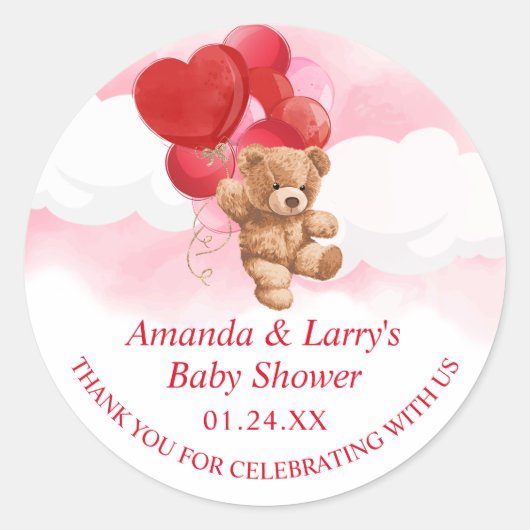 Valentine Teddy Bear Sticker (Vorderseite)