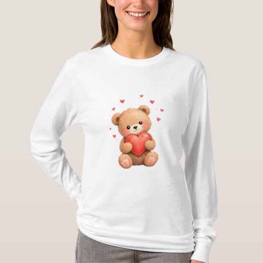 Valentine Teddy bear with heart T-Shirt (Vorderseite)