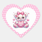 Valentine Teddy Heart Stickers (Vorderseite)