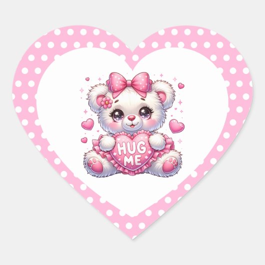 Valentine Teddy Heart Stickers (Vorderseite)