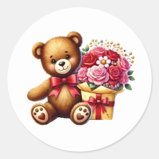 Valentine Teddy Stickers (Vorderseite)
