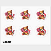 Valentine Teddy Stickers (Blatt)