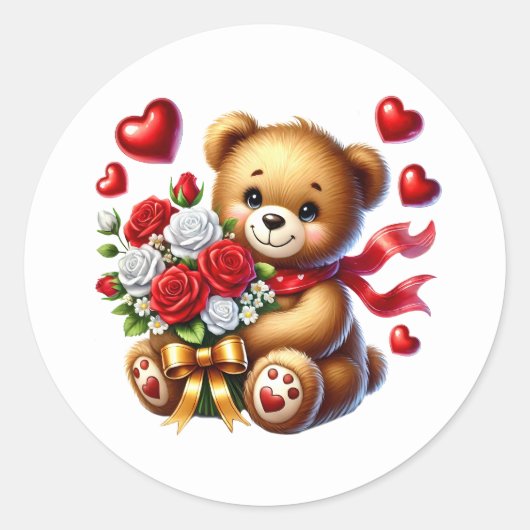 Valentine Teddy Stickers (Vorderseite)