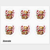 Valentine Teddy Stickers (Blatt)