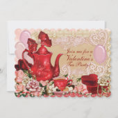 Valentine-Tee-Party Einladungen (Vorderseite)