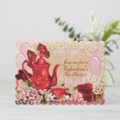 Valentine-Tee-Party Einladungen (Stehend Vorderseite)