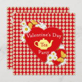 Valentine-Tee-Party-Gänseblümchen-Einladung Einladung (Vorne/Hinten)