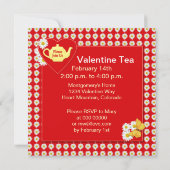 Valentine-Tee-Party-Gänseblümchen-Einladung Einladung (Rückseite)