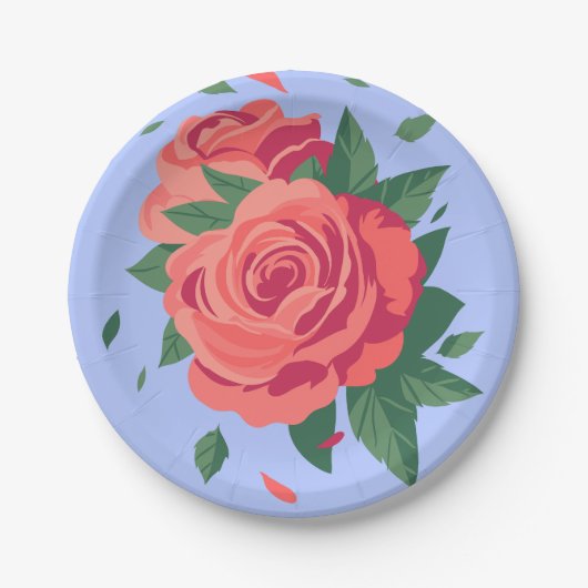 Valentine Teller Rosa Rosen auf Lila (Vorderseite)