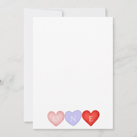 Valentine Thema 1. Geburtstag Einladung (Rückseite)