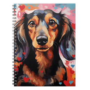 VALENTINE THEMED DACKEL HUND MIT HERZEN NOTIZBLOCK