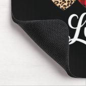 Valentine Three Hearts Leopard Buffalo Kariert Val Mousepad (Ecke)