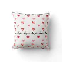 Valentine Throw Pillow love text
