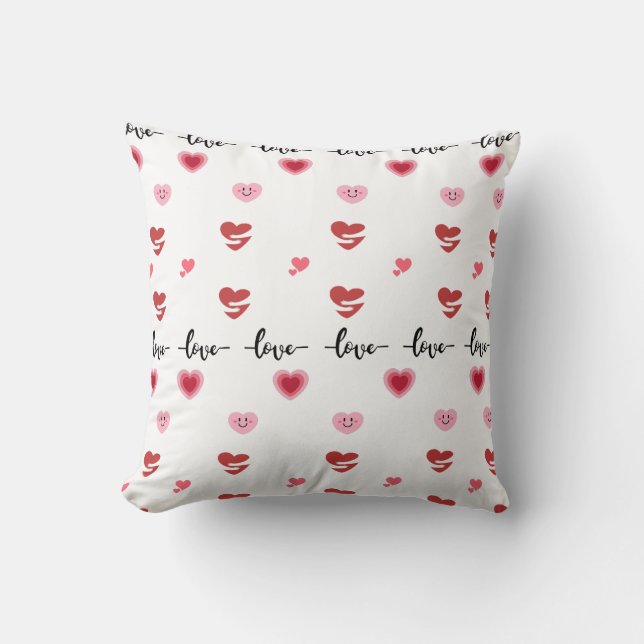 Valentine Throw Pillow love text Kissen (Vorderseite)