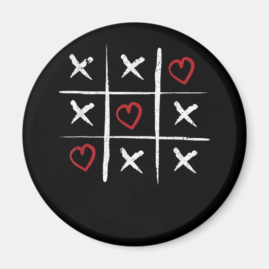 Valentine Tic Tac Toe Hearts Valentinstag Valent Magnet (Vorne)