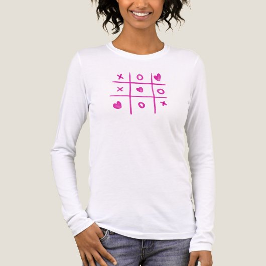 Valentine Tic Tac Toe Hearts Womens Tri-Blend Shirt (Vorderseite)