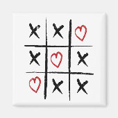 Valentine Tic Tac Toe Herztag Magnet (Vorne)