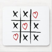Valentine Tic Tac Toe Herztag Mousepad (Vorne)