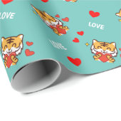 Valentine-Tigerpapier Geschenkpapier (Rolleneckpunkt)