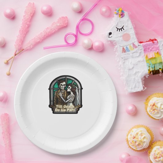 Valentine Till Death Do us Part Classic Pappteller (Party)