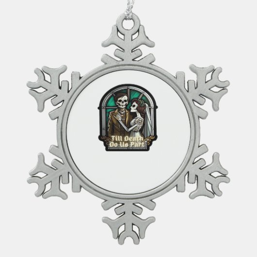 Valentine Till Death Do us Part Classic Schneeflocken Zinn-Ornament (Vorderseite)