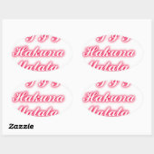 Valentine Tipp: Hakuna Matata Funny Text Art Print Ovaler Aufkleber (Blatt)