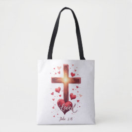 Valentine Tote Bag 'Loved John 3:16' Tasche