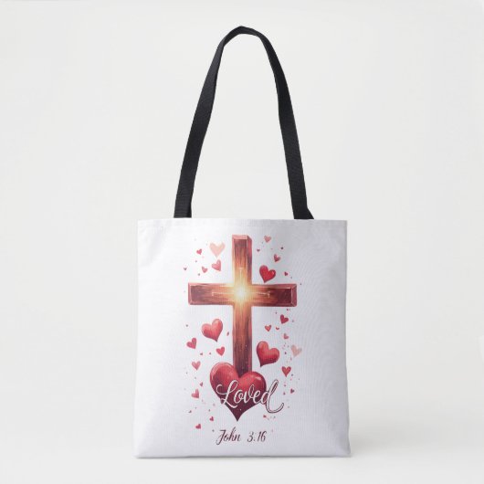 Valentine Tote Bag 'Loved John 3:16' Tasche (Vorderseite)
