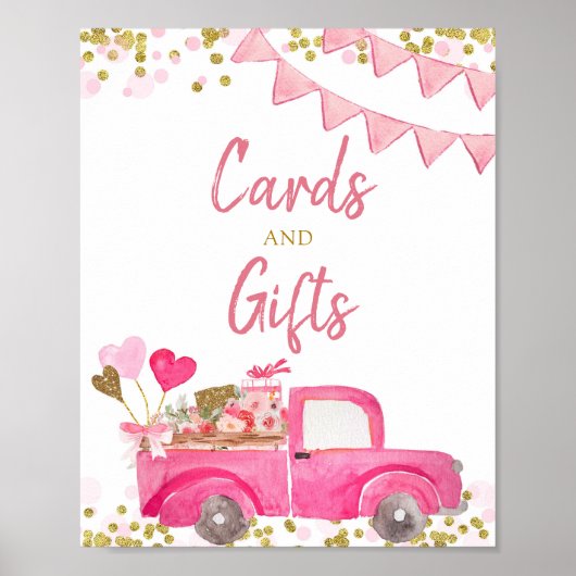 Valentine Truck Sweetheart Cards und Giftzeichen Poster (Vorne)