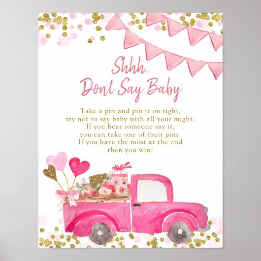 Valentine Truck Sweetheart Sage kein Baby Poster (Vorne)