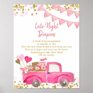 Valentine Truck Sweetheart Spätnachtskalender Poster