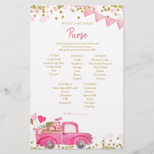 Valentine Truck Sweetheart Was ist in Ihrer Tasche (Vorderseite)