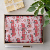 Valentine Trucks auf rosa Seidenpapier (Geschenk)