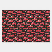 Valentine Trucks auf rosa, weiß und schwarz Geschenkpapier Set (Vorderseite 3)