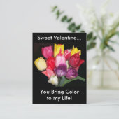 Valentine Tulips Postkarte (Stehend Vorderseite)