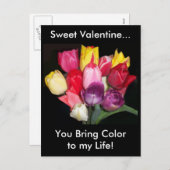 Valentine Tulips Postkarte (Vorne/Hinten)