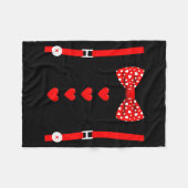 Valentine Tuxedo Heart Outfit Funny Love  Fleecedecke (Vorderseite (Horizontal))